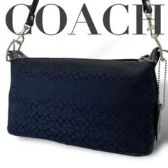 ✨美品✨　COACH コーチ　ショルダーバッグ　シグネチャー　ブラック　黒