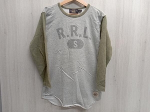 RRL RALPH LAUREN ラルフローレン 長袖Tシャツ ロンT サイズS グレー×モスグリーン メンズ 春秋