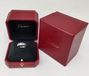 新品仕上げ品 カルティエ ラブリング ダイヤモンド3個 9号 750 49 K18WG 指輪 Cartier ホワイトゴールド Love ring 3 diamonds ビス