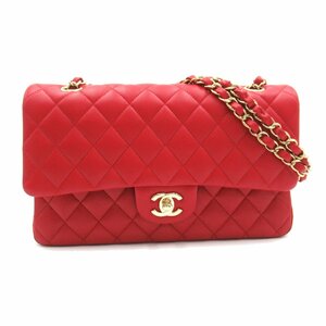 シャネル マトラッセ ダブルフラップチェーンショルダー ブランドオフ CHANEL ラムスキン（羊革） ショルダーバッグ ラムスキン 中古 レデ