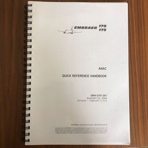 ★入手困難品★EMBRAER/エンブラエル 170/175 ANAC QUICK REFERENCE HANDBOOK