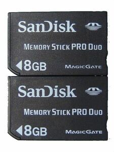 ■動作確認済■ SanDisk メモリースティック PRO DUO 8GB 2枚 メモリーカード デジカメ memory ②