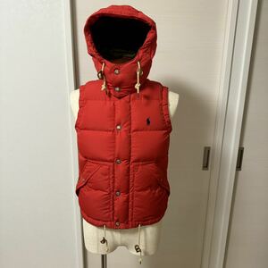 【再値下げ】【新品同様】【レディース】定価60,500円　サイズS ポロ　ラルフローレン POLO RALPH LAUREN ダウンベスト レッド　赤　ポニー