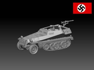 HINODE 1/144 レジンキット 未塗装 WW2 ドイツ軍　Sd.Kfz. 250/7支援用輸送車　8cm sGrW 34迫撃砲装備　ワールドタンクミュージアム 241019