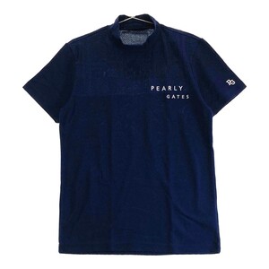 PEARLY GATES パーリーゲイツ 2023年モデル ハイネック 半袖 Tシャツ ネイビー系 4 [240101159255] ゴルフウェア メンズ