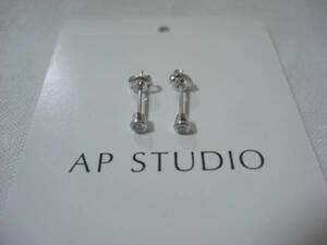 新品 定価5.4万 2016 AP STUDIO 18KWG 0.075ct ダイヤ ピアス S (H-2-13)