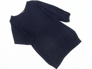 ef-de エフデ 大きいサイズ ボートネック ニット セーター size15/紺 ■◇ ☆ efb0