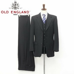 ◆OLD ENGLAND/オールド イングランド 3ピース 3釦 スーツ 黒 ブラック 40