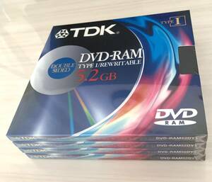 ★未開封品 美品★DVD-RAM ディスク 4枚セット 5.2GB TDK 日本製