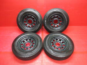 スズキ ジムニーシエラ純正15インチホイール 4本 5.5J 5H 139.7 DUNLOP WINTER MAXX SJ8 195/80R15 スタッドレスタイヤ SUZUKI JIMNY