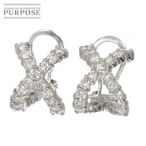 ダイヤ 0.70ct/0.70ct イヤリング Pt プラチナ Diamond Earrings Clip on 90257632