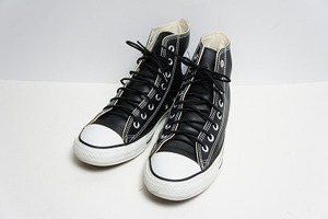 正規 CONVERSE コンバース LEA ALL STAR HI レザー オールスター ハイカット スニーカー 1B908 黒 27.5cm 本物 427O