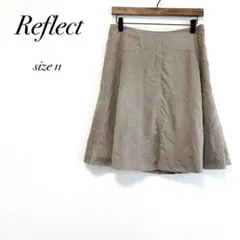 リフレクト　フレアスカート　ひざ丈　シンプル　スウェード風　柔らかい　日本製