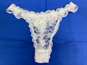 Ｔバックショーツ　下着　レースシースルースパン　花柄　Ｓサイズ　白★未使用格安！