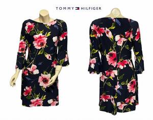 TOMMY HILFIGER　未使用　花柄　サーキュラーカフス　ワンピース　USサイズ10