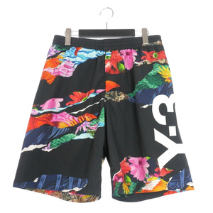 ワイスリー Y-3 ヨウジヤマモト M CH2 AOP SWIM SHORTS 総柄 ショートパンツ ショーツ M ブラック 黒 HG6107 メンズ