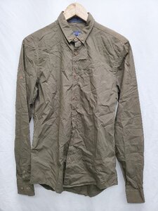 ◇ ZARA MAN ザラ ドット 水玉 スリム 長袖 シャツ EUR S USA S MEX 38 ブラウン ブラック メンズ P