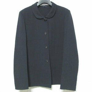 美品 JIL SANDER ジルサンダー ヴィンテージ 丸襟 ラウンドカラー ウール シャツジャケット 36 ブラック ◆