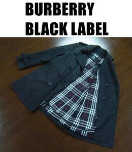 バーバリーブラックレーベルライナー付ロングコート/BURBERRY BLACK LABEL ジャケット/Ｍサイズ/ブラック/三陽商会/日本製