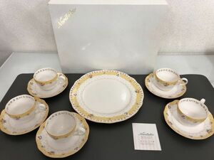 未使用 Noritake Y7613/9438 トゥルーラブ サロンセット プリマチャイナ (大皿×1 ティーカップ&ソーサー×5) 箱付 / ノリタケ う003a