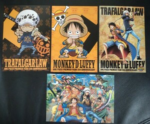 ワンピース　ONE PIECE　ポストカード　４枚　トラファルガー・ロー　ルフィ　USJ　5th　ユニバーサルスタジオジャパン 