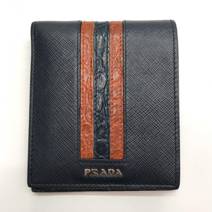 【中古】PRADA 二つ折り財布 LN09757[240091351877]