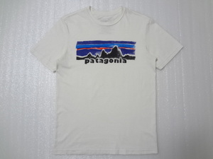 白S patagoniaパタゴニア メンズ・レガシー・ラベル・コットン／ポリ 38621SP15 半袖Tシャツ ホワイトSサイズ オリジナルアート 手書きロゴ