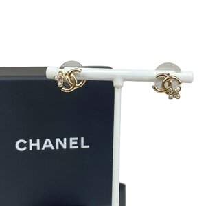 【中古】美品 シャネル CHANEL レディース ココマーク パール ピアス 23K　ゴールド