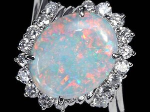 KK11947SS【1円～】新品【RK宝石】≪opal≫ 魅惑の遊色!! 極上オパール 大粒1.69ct!! 極上ダイヤモンド Pt900 高級リング ダイヤ