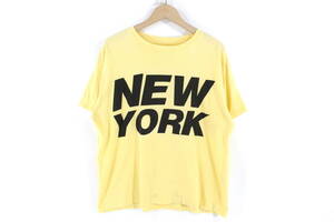 【希少初期】beams 1984 BROADCAST THE MESSAGE NEW YORK Tシャツ M イエロー 黄色 半袖 TEE ビームス