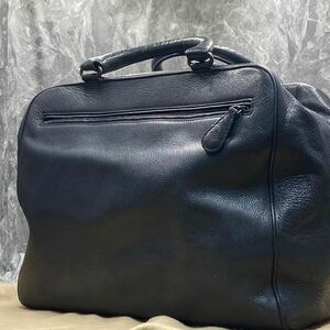 1円【極美品/定価約45万円】BOTTEGA VENETA ボッテガヴェネタ メンズ イントレチャート ボストン ビジネスバッグ トート レザー ネイビー