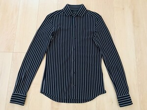 【良品】JOSEPH HOMME＊ニットストライプシャツ＊紺×白＊46