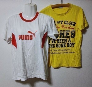 jjyk4-495 PUMA FREUDE 男の子 Tシャツ 半袖 セット 黄 白 160