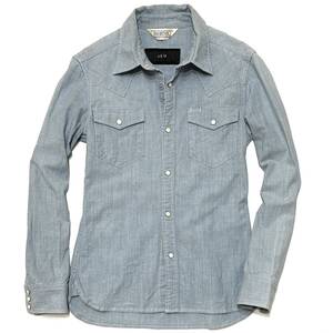 定価2.3万 AKM×FIVE BROTHER STRETCH CHAMBRAY SHIRT Sサイズ ストレッチシャンブレーシャツ wjk ジュンハシモト 1piu