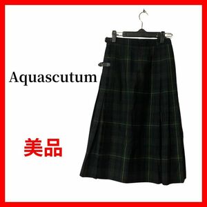 aquascutum　アクアスキュータム　チェックスカート　ウール　B762