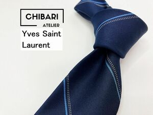 【超美品】YvesSaintLaurent　サンローラン　YSL＆レジメンタル柄 ネクタイ 3本以上 送料無料 メンズ ネイビー　1102124