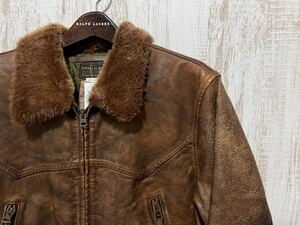 新品 定価396000円 24aw RRL シアリングカラーレザーカーコート M 牛革 ジャケット ラルフローレン ダブルアール