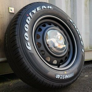 新作 ハイエース 200系 レジアスエース GOODYEAR NASCAR 215/65R16C 16インチ タイヤ ホイール 4本 セット ホワイトレター D-STEEL