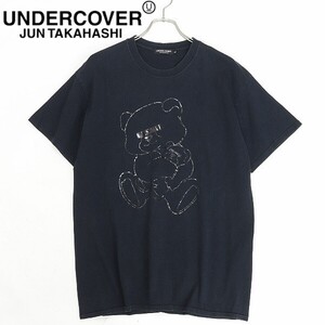 ◆UNDERCOVER アンダーカバー クマ ベア エナメルプリント 半袖 Tシャツ 黒 ブラック L