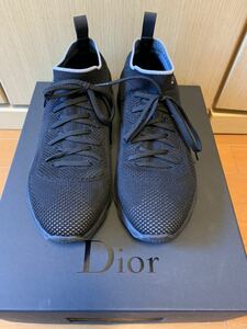 正規 18SS Dior Homme ディオールオム KRIS VAN ASSCHE クリスヴァンアッシュ B21 ソックス ローカット スニーカー 41 黒黒