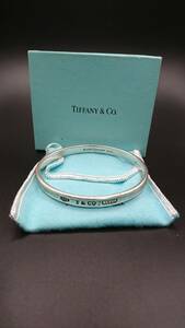 63417 TIFFANY&Co. ティファニー ナロー バングル アクセサリー 1837 SV925 シルバー 重量約33.8ｇ 