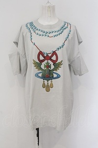 Vivienne Westwood / WING NECKLACE カットアウトスリーブTシャツ 00 ライトグレー O-24-11-24-026-ts-YM-OS