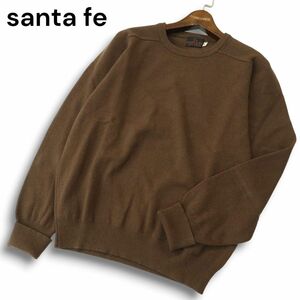 santa fe サンタフェ 秋冬 ウール100%★ クルーネック ニット セーター Sz.38　メンズ 日本製　A4T10870_A#K