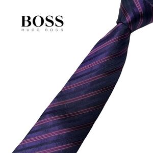 HUGO BOSS ネクタイ ナロータイ 洗濯タグ付 レジメンタル柄 ストライプ柄 ヒューゴボス USED 中古 m1072