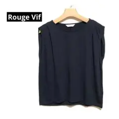 Rouge Vif （ルージュヴィフ）ノースリーブカットソー　ブラック　薄手