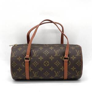 1円 極美品 LOUIS VUITTON ルイヴィトン モノグラム パピヨン26 筒型 ハンドバッグ ミニボストン M51386