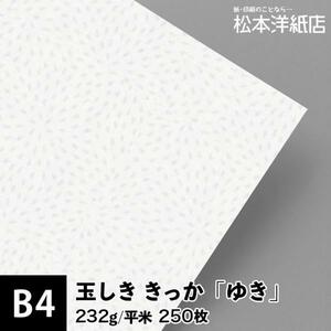 玉しき きっか 「ゆき」 232g/平米 0.34mm B4サイズ：250枚 印刷紙 印刷用紙 松本洋紙店