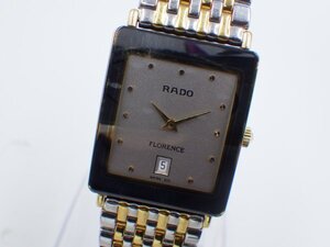 358568【1円スタート】RADO ラドー 稼動品 160.3605.2N フローレンス デイト スクエア メンズ/レディース 時計 クオーツ ケース20mm