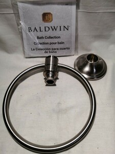 ステンレスタオル掛け　1990年　アメリカ　BALDWIN社　未使用在庫品　説明書付　タオル　バスルーム　建築金物　金具　DIY　64Z165e1　