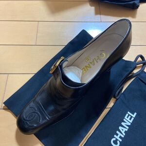  CHANELパンプス ブラック 本革